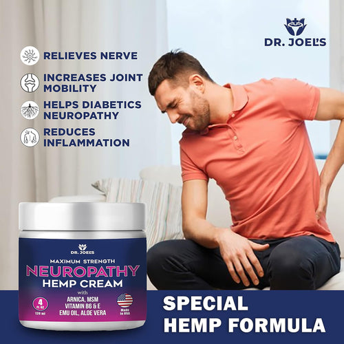 Dr. JOEL'S Neuropathy Nerve Relief Cream - Organic Neuropathy Support Cream for Feet, Hands, Legs and Toes - 4 OZ Value Pack- Made in USA