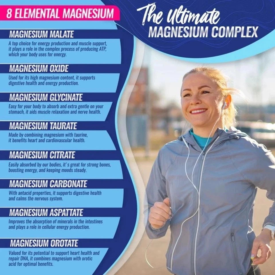 Toplux Magnesium Complex 8 Essential Magnesium Supplement 1000mg 90 Capsules
